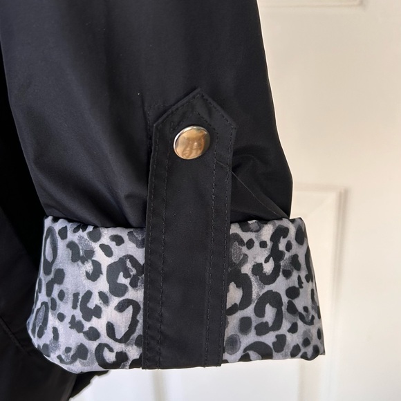 JM Collection‎ Women’s Windbreaker Cheetah Trim Large - Picture 3 of 11